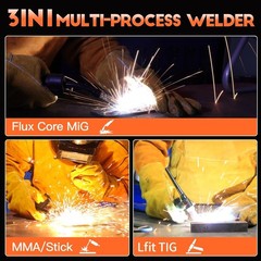 MIG Welder 135A 3IN1 MIG/ARC/Lift TIG Welding Machine 110V for Beginner, Gasless