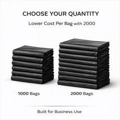 Bags 1/6 Large 21 x 6.5 x 11.5 BLACK T-Shirt Plastic Grocery Shopping Bags F&S