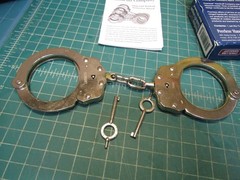 1 set – Peerless Model 700C Standard Nickel Handcuff (PEE4710) Cuffs NEW in Box