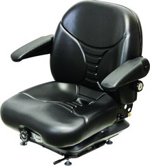 Milsco Black Vinyl V5300 Seat and Suspension with 11.25″ x 11″ Mounting W/ Arms