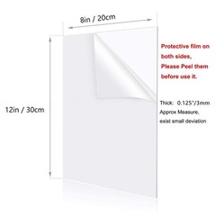 High Clarity 8″ x 12″ Plexiglass Sheets – UV & Weather Resistant for Crafts