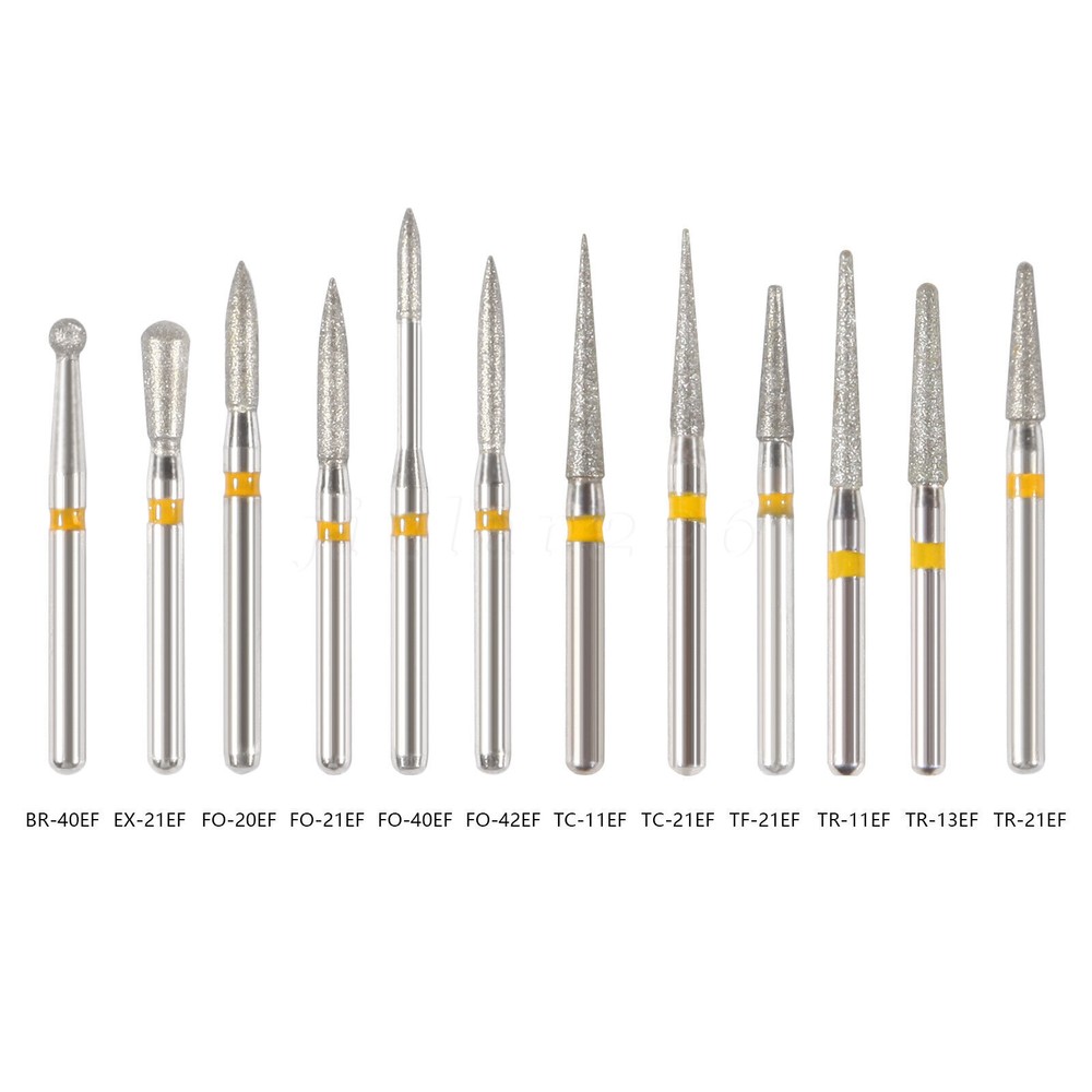 50pcs EF Extrafine Dental Diamond Burs For High Speed Handpiece Friction Grip