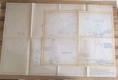 Set of 2 Oliver Corp. Factory Blueprints (1967 & 1980) – South Bend, IN Plant