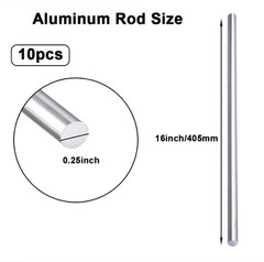 10 Pieces 1/4″ Aluminum 6061 round Rod 16″ Long Solid T6511 Extruded Lathe Stock