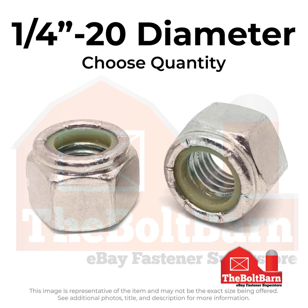 1/4″-20 316 Stainless Steel Nylon Insert Lock Nuts (Pick Quantity)