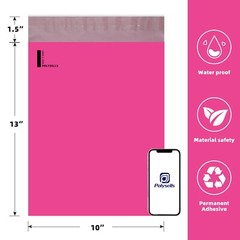 100 10×13 Poly Mailer Envelope Self Sealing Shipping Mailers Bags Pink POLYSELLS