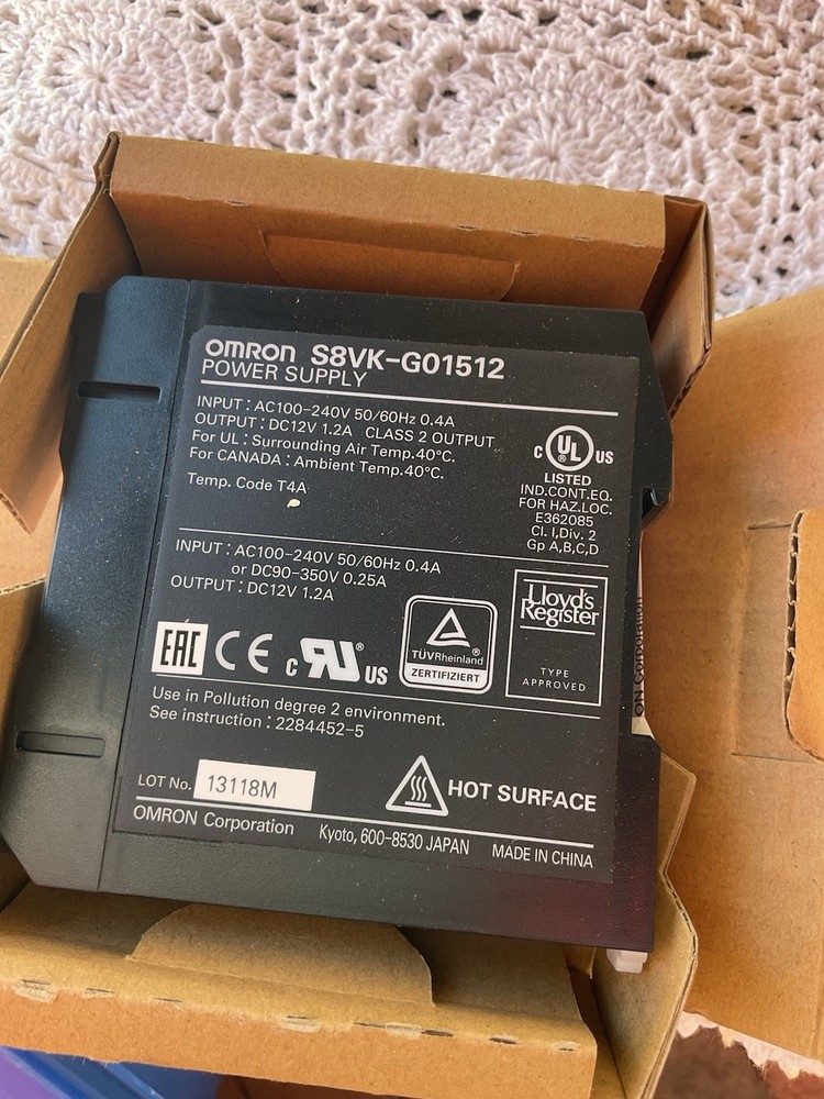 Omron S8VK-G01512 Switching Power Supply 12VDC 1.2A DIN Rail AC100-240V