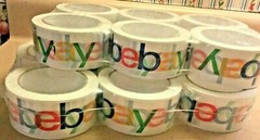6 Rolls eBay Branded BOPP Shipping Tape With Color Logo 2 inches x 75 Yards