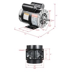 3HP Air Compressor Electric Motor 230V 15.5A 3450RPM 56 Frame CW/CCW Rotation
