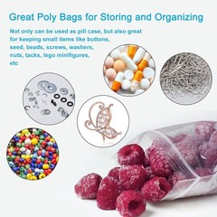 100PCS 3×4″ 2Mil Reclosable Zipper Poly Bags Clear Plastic Storage Bags