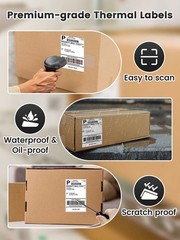 4×6 Fanfold Direct Thermal Shipping Labels for Zebra and Rollo 500 PCS