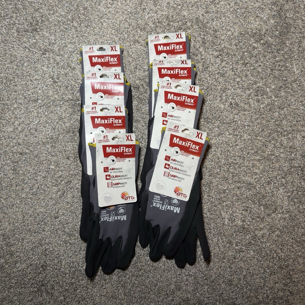 MaxiFlex Ultimate Men’s XL Seamless Knit Nylon/Lycra Glove 34-874T/XL Set Of 8