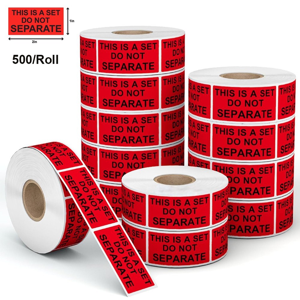 500/Roll 1″x2″ Warning Labels This is a Set Do Not Separate Stickers for Bundle