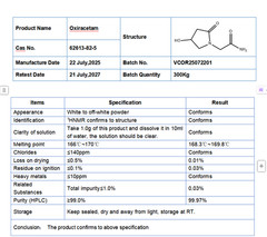 Oxiracetam, Raw Powder, Purity 99%, 10 Grams, CAS: 62613-82-5
