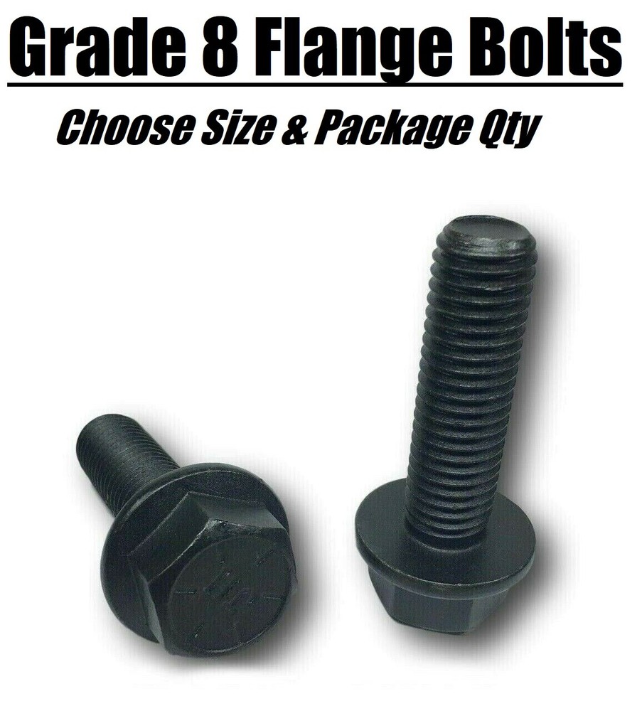 Grade 8 Hardened Hex Flange Frame Bolt Black Phosphate & Oil (All Sizes & Qty’s)