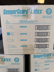 SemperGuard INDPS103 Medium Powdered Latex Gloves, Case Of 10 Boxes