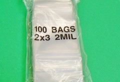 Zip Seal Lock Bag 2×3 Clear 2 Mil Resealabe Zip Slide Baggies Poly 2″ x 3″ 100Pc