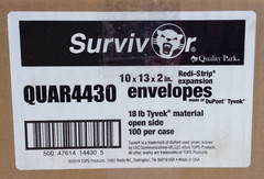 Box of 100 Survivor QUAR4430 Tyvek Expansion Mailers 10 x 13 x 2″ Open Side NEW