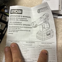 Ryobi ONE+ Electrostatic Sprayer Kit PSP02 18V Volt – TOOL ONLY J73