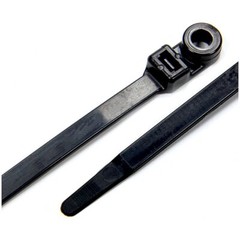 6″ 8″ 12″ INCH BLACK ZIP TIES W/ MOUNTING SCREW NAIL HOLE NYLON CABLE BULK LOT