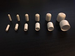 White Vinyl (Rubber) Round End Cap Cover for Pipe Plastic Tube Hub Caps Tubing