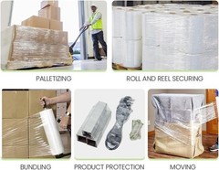18″ x 1500′ 80 Gauge 4 Rolls Pallet Wrap Stretch Film Hand Shrink Wrap 1500FT