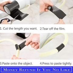 Flex Waterproof Rubberized Tape Stop Leak Seal Tape Repair Patch 4″ X 5Ft Black