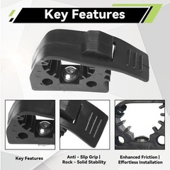 4pcs Shovel Mounts for Roof Rack Quick Release Rubber Clamp Holder Kits