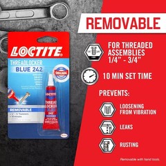 Loctite Threadlocker Blue 242 – Removable Thread Lock Glue for Nuts, 1 Pack