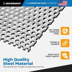 Perforated Stainless Steel Sheet 2′ x 2′ – Perforated Sheet – 20 GA. – Sandbaggy