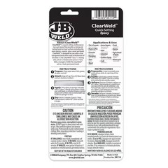 J-B Weld 50114H ClearWeld 0.47 oz. QUICK SET Epoxy Syringe High Strength 5 min