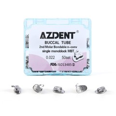 AZDENT Dental Orthodontic Buccal Tubes 1st 2nd Molar Tube Roth MBT 022 Bondable