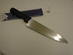 New Chef Starter Set (4) Pro Knives 8in Chefs 6in Boning 12in Bread 10in Cimeter