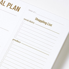 Undated Weekly Meal Planner Notepad with Magnetic Back and Grocery List