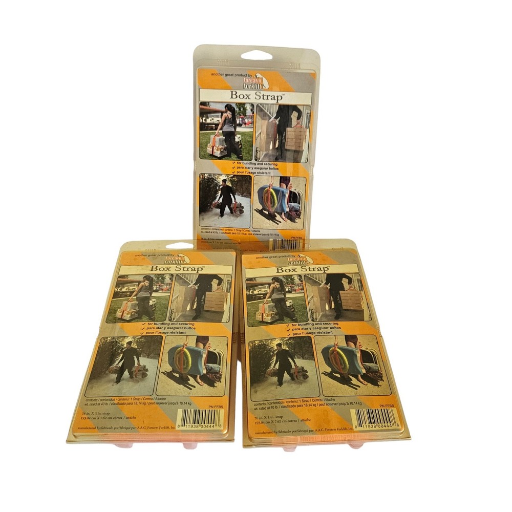 Forearm Forklift Lifting Moving Straps Up to 700 lbs 9 Foot Orange NEW Lot of 3