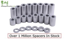 New Aluminum Spacer Bushing 1″ OD x 3/8″ ID–Fits M10 or 3/8″ Bolts