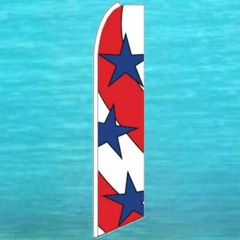 PATRIOTIC STARS & STRIPES FLUTTER FLAG Tall Feather Swooper Curved Top Banner