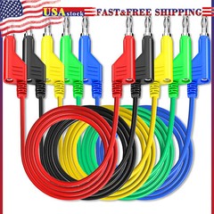 5PCS Stackable Banana to Banana Plug Test Lead Soft Cable for Multimeter