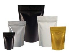 MATT FINISH FOIL ZIP LOCK RESEALABLE BAGS STAND UP POUCHES FOOD GRADE HEAT SEAL