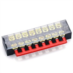 1 Set Dual Row 8-Position Screw Terminal Block Electrical Barrier Strip 600V 25A
