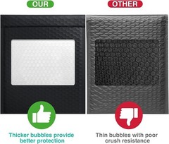 250x Poly Bubble Mailers 8.5×12 Padded Envelope 8.5×11 Padded Mailers Bulk Black