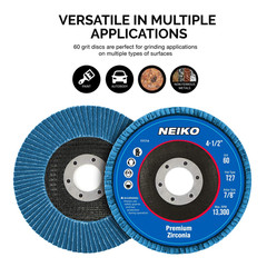 11118A 10 Pack Zirconia Flap Discs 4-1/2 for Angle Grinder, 80 Grit Flapper Whee