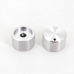10Pcs Silver 6.4mm 1/4” Aluminum 25 x 15.5mm Amplifier Audio Volume Rotary Knob