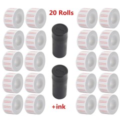 30Rolls White Red Line Price Tag Label For MX-5500 Gun Labeller Sticker 600/Roll
