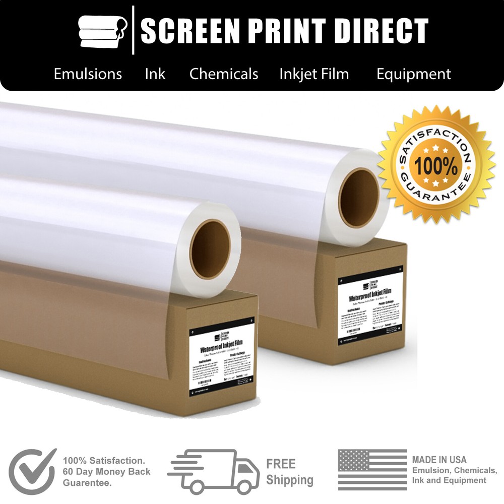 Waterproof Inkjet Transparency Film Screen Printing 36″ x 100″ – 2 Rolls – 5 MIL