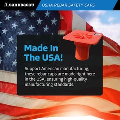 Sandbaggy OSHA Rebar Safety Caps (Impalement Protection) | Rebar #3-8 [USA Made]
