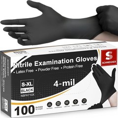Nitrile Exam Gloves, 4 Mil Black Gloves Disposable Latex Free Powder Free, Fo…