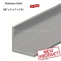 Stainless Steel Angle Iron 1/8″ x 1″ x 7 Ft 90 Degree Hot Rolled 304 Mill Finish