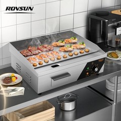 22″ Commercial Electric Countertop Flat Top Griddle, 1600W 110V Electric Griddle
