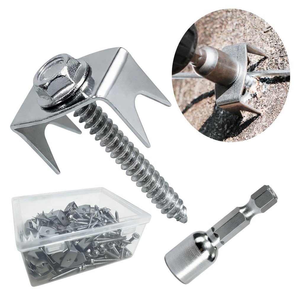 100 Pcs Fence Staples for Wire Fencing, 1.6 Inch Galvanized Steel Fasteners w…